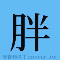 胖的簡體字寫法·字形